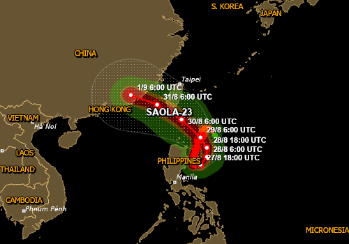 Rainfall situation: (a) Rain warning map of Rongjiang County the day