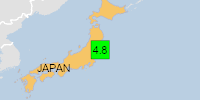 Green earthquake alert (Magnitude 4.8M, Depth:52.579km) in Japan 21/02/2025 13:01 UTC, 2.6 million in 100km.